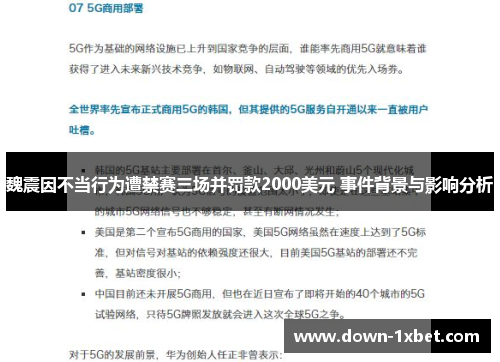 魏震因不当行为遭禁赛三场并罚款2000美元 事件背景与影响分析
